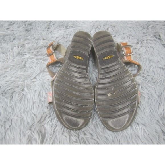 KEEN Shoes Womens Size 8.5 Brown Multicolor Strappy Wedge Sandals Buckle Comfort - Picture 9 of 9